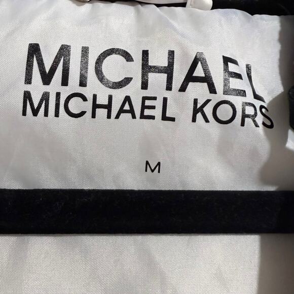 Michael Kors White & Black Trim Quilted Nylon jacket with Hood & Pockets Medium - Picture 4 of 9